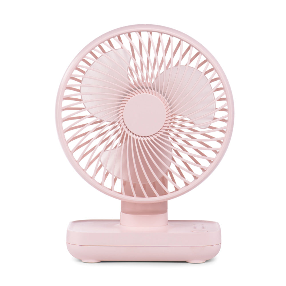 4-Speed Air Circulator Desk Fan Rechargeable Quiet Table Fan for Home Office Dorm Pink