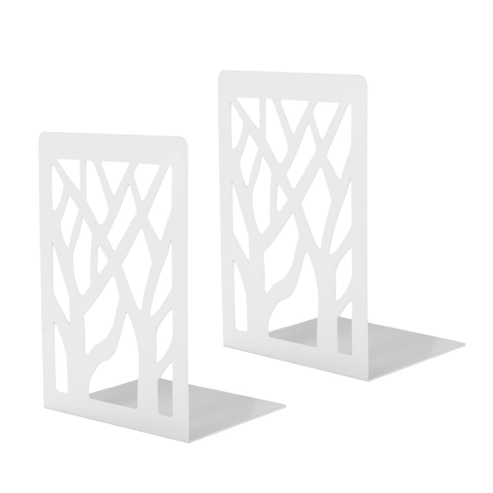 2Pcs Metal Bookends Decorative Book Ends for Shelves Book Holders Style 2