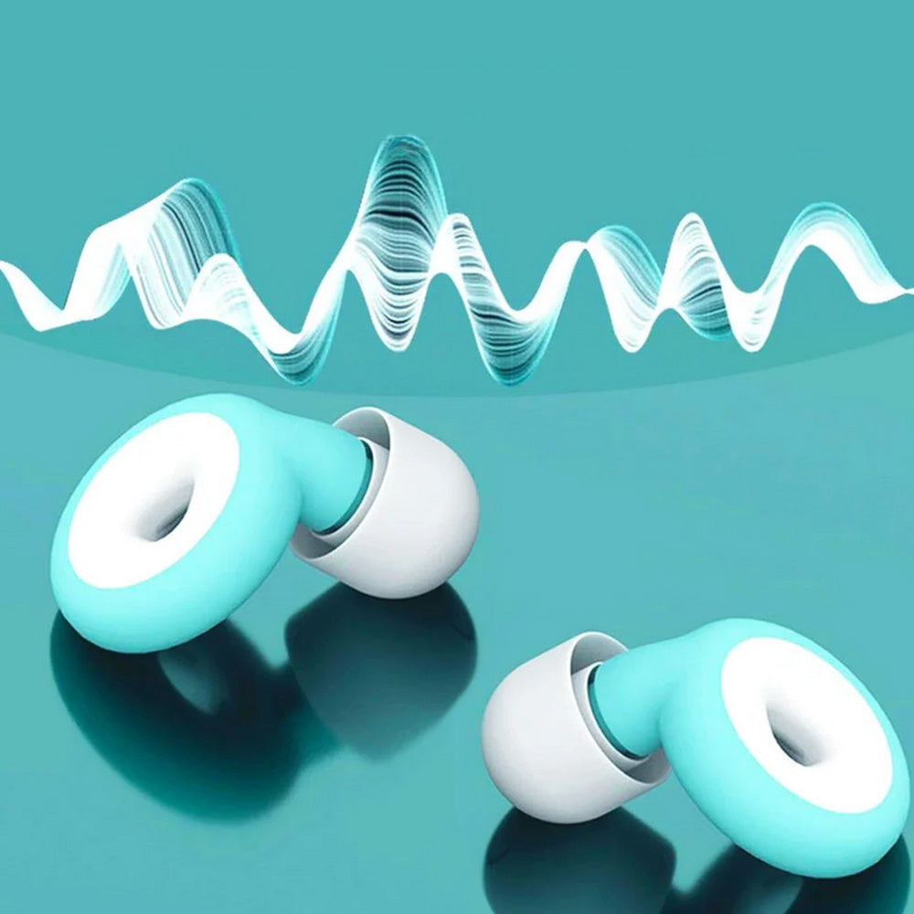 Pair of Ear Plugs with 3 Pairs of Ear Tips for Noise Cancelling Ear Protection EarPlugs for Sleep Work Study Green