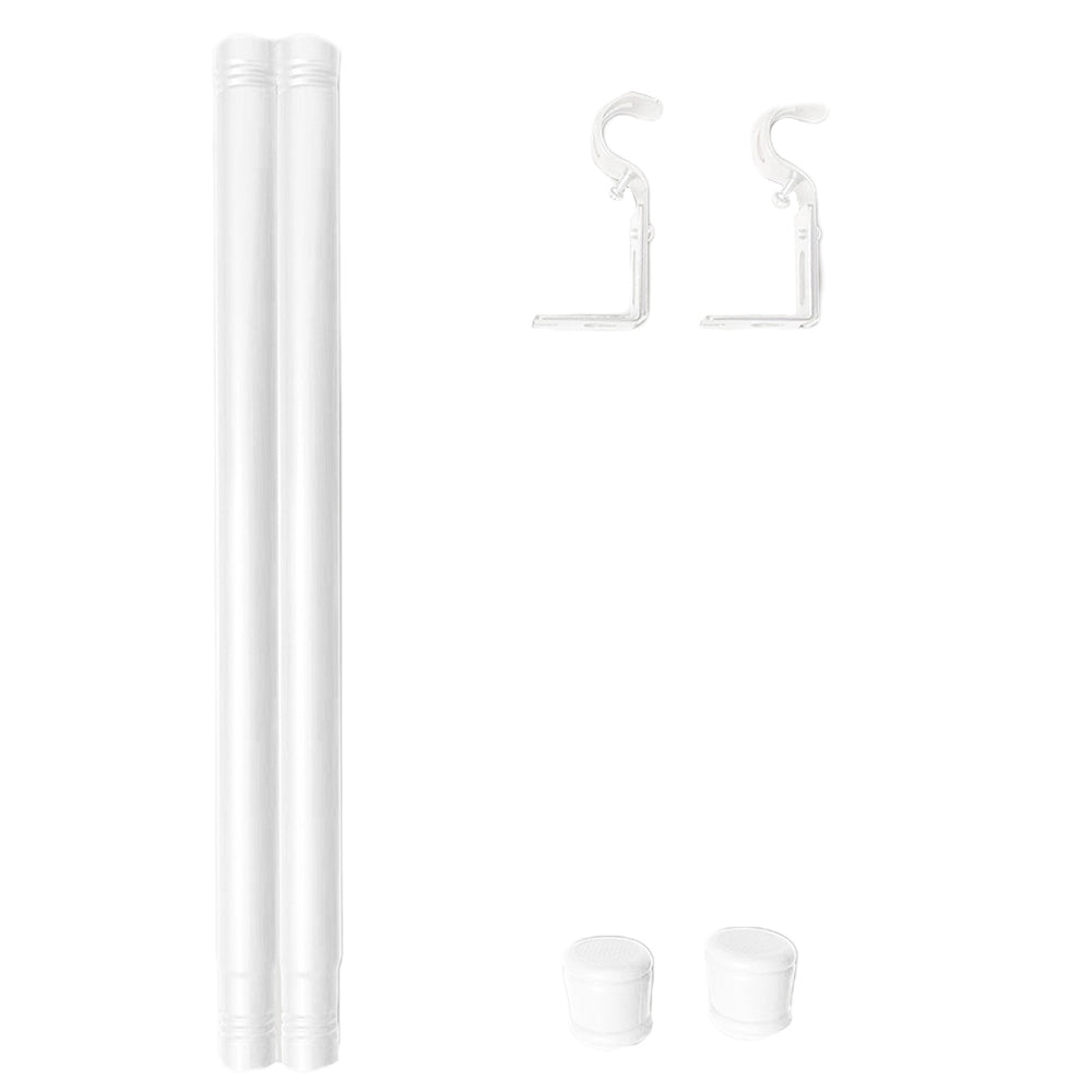 Curtain Rods Set Metal Splicing Curtain Poles White