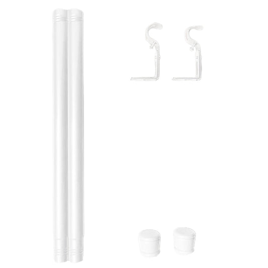 Curtain Rods Set Metal Splicing Curtain Poles White