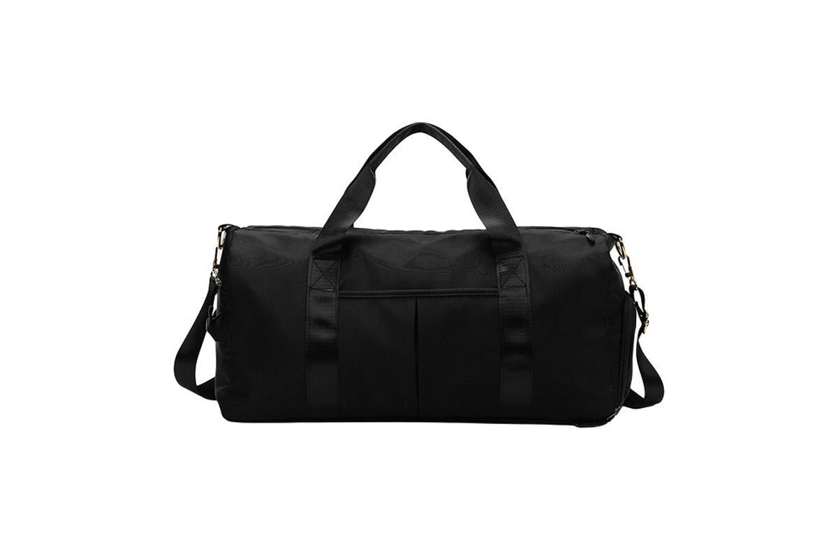 Sports Duffel Bag for Gym with Wet Pocket Shoe Compartment-Black