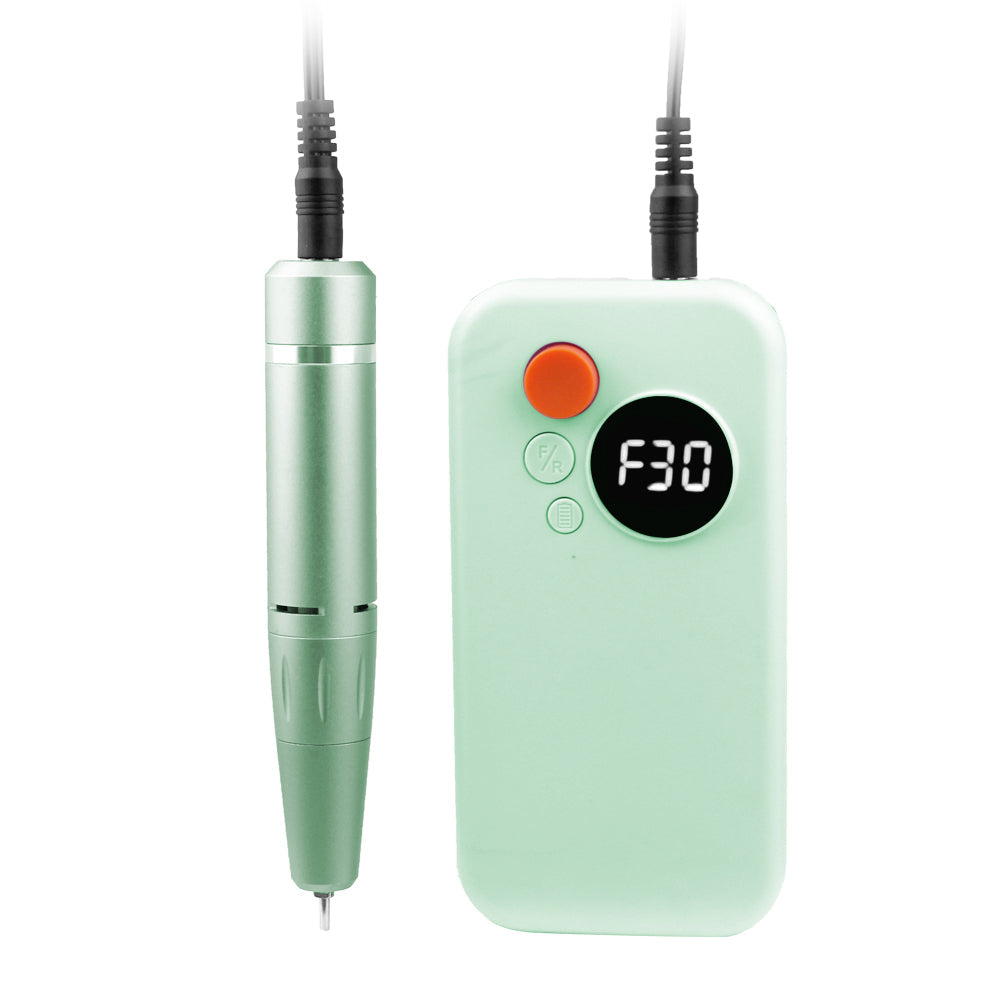 Electric Nail Drill Set Portable Wireless Nail File Machine Kit Manicure Pedicure Tool Green