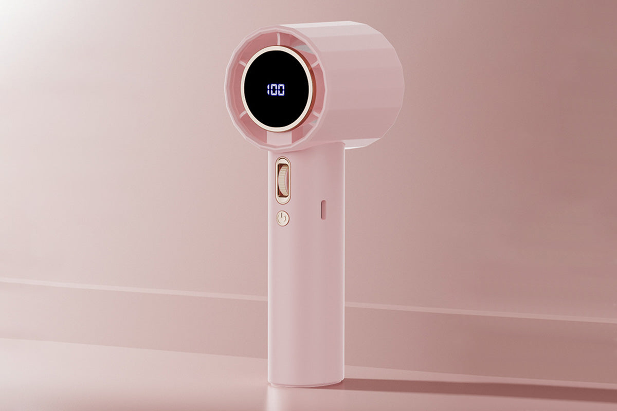 Portable Handheld Turbo Fan Windy Speed Adjustable Mini Personal Battery Operate Fan-Pink
