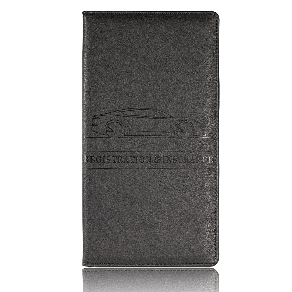 Car Registration and Insurance Card Holder Vehicle License Document Organizer Black