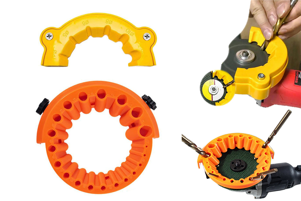 Drill Bit Sharpener Angle Grinder Drill Bit Sharpener for DIY and Professionals -6-Hole Yellow and 20-Hole Orange
