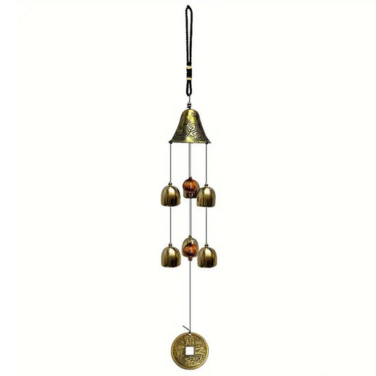 55cm Metal Wind Chime Chinese Style Hanging Feng Shui Bell Outdoor Home Decoration