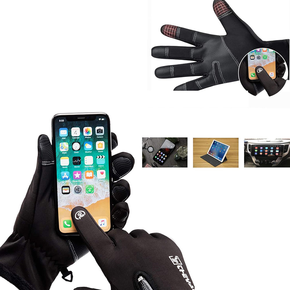 Pair of Touchscreen Gloves Water-Resistant Workout Gloves for Motorcycle Cycling Fishing Sports