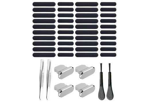 2pcs Phone Speaker Dustproof Stickers Protector Kit for iPhone-Silver