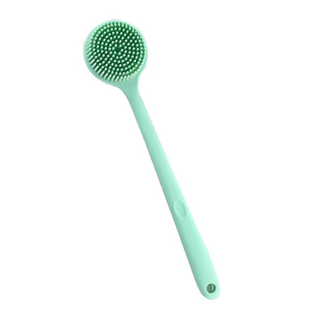 Long Handle Bath Shower Brush Silicone Body Brush Back Scrubber Green