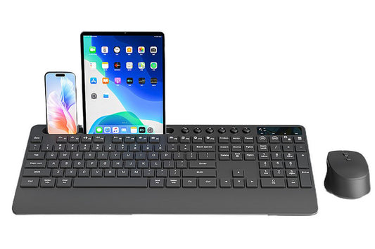Wireless Keyboard Mouse Combo Full-Size Quiet Keyboard with Palm Rest and Phone Holder