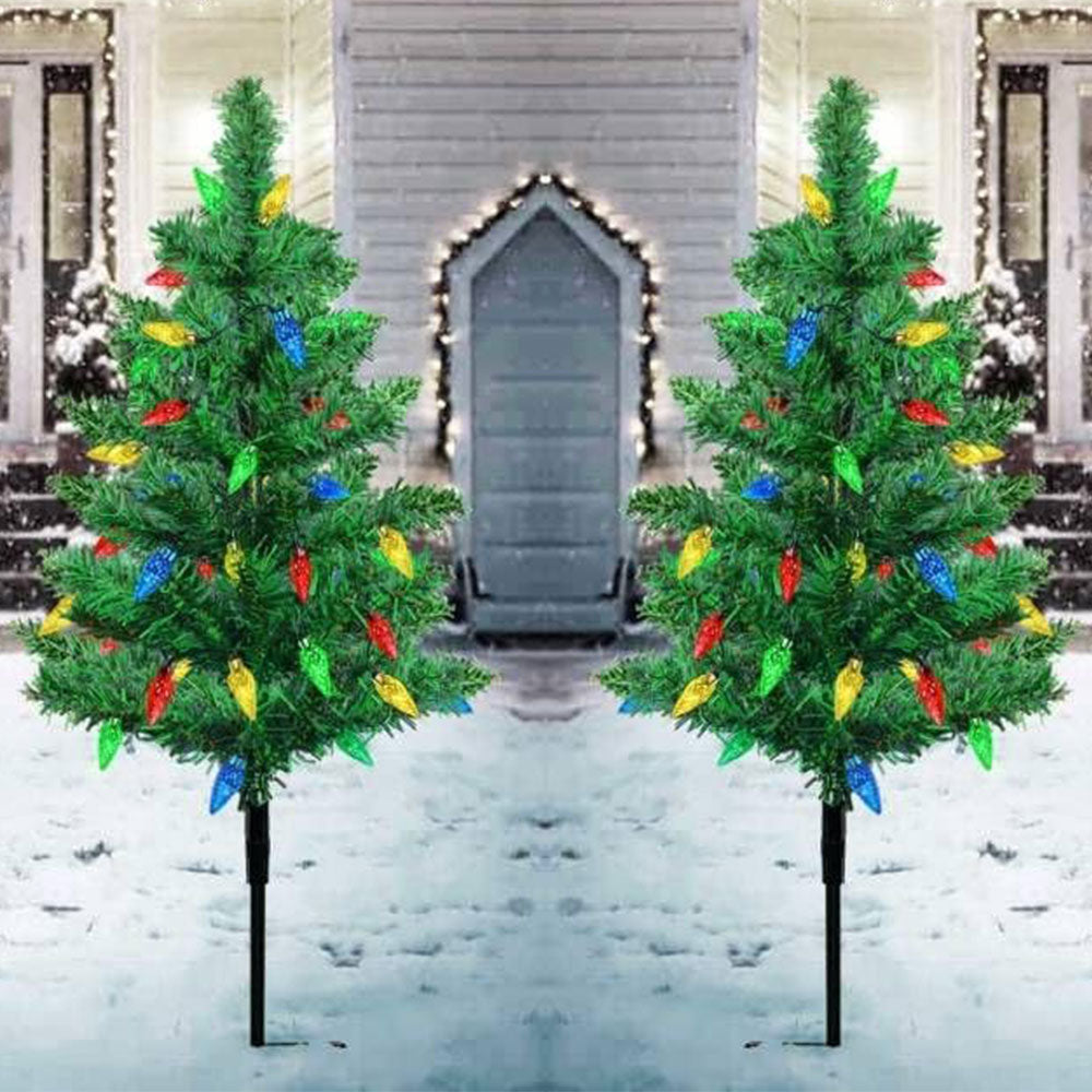 4-in-1 Solar Christmas Tree Lights Xmas Outdoor Garden Decorations