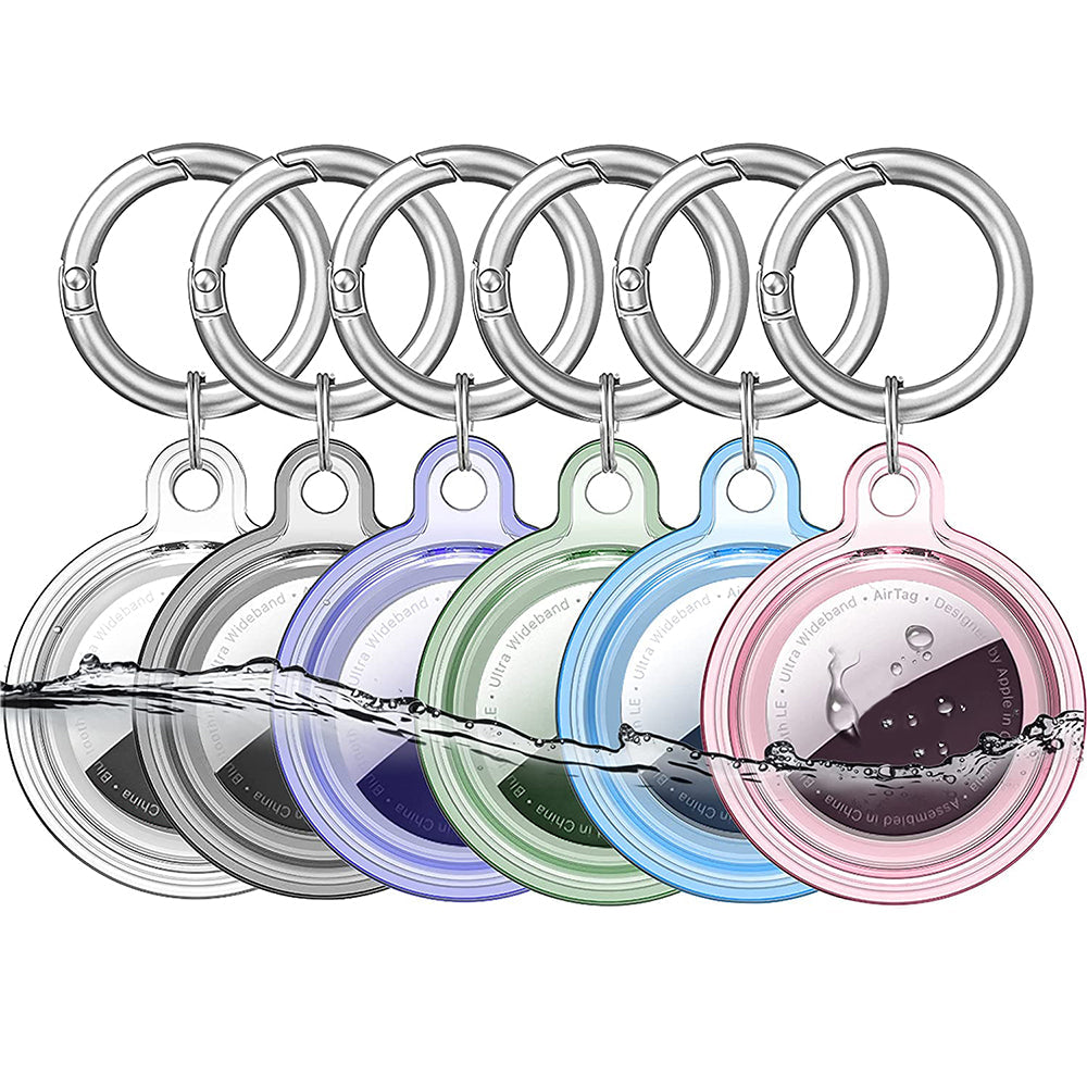 Set of 6Pcs Air Tag Sleeves Cover Location Tracker Anti-lost Keychain Ring Protective Cases