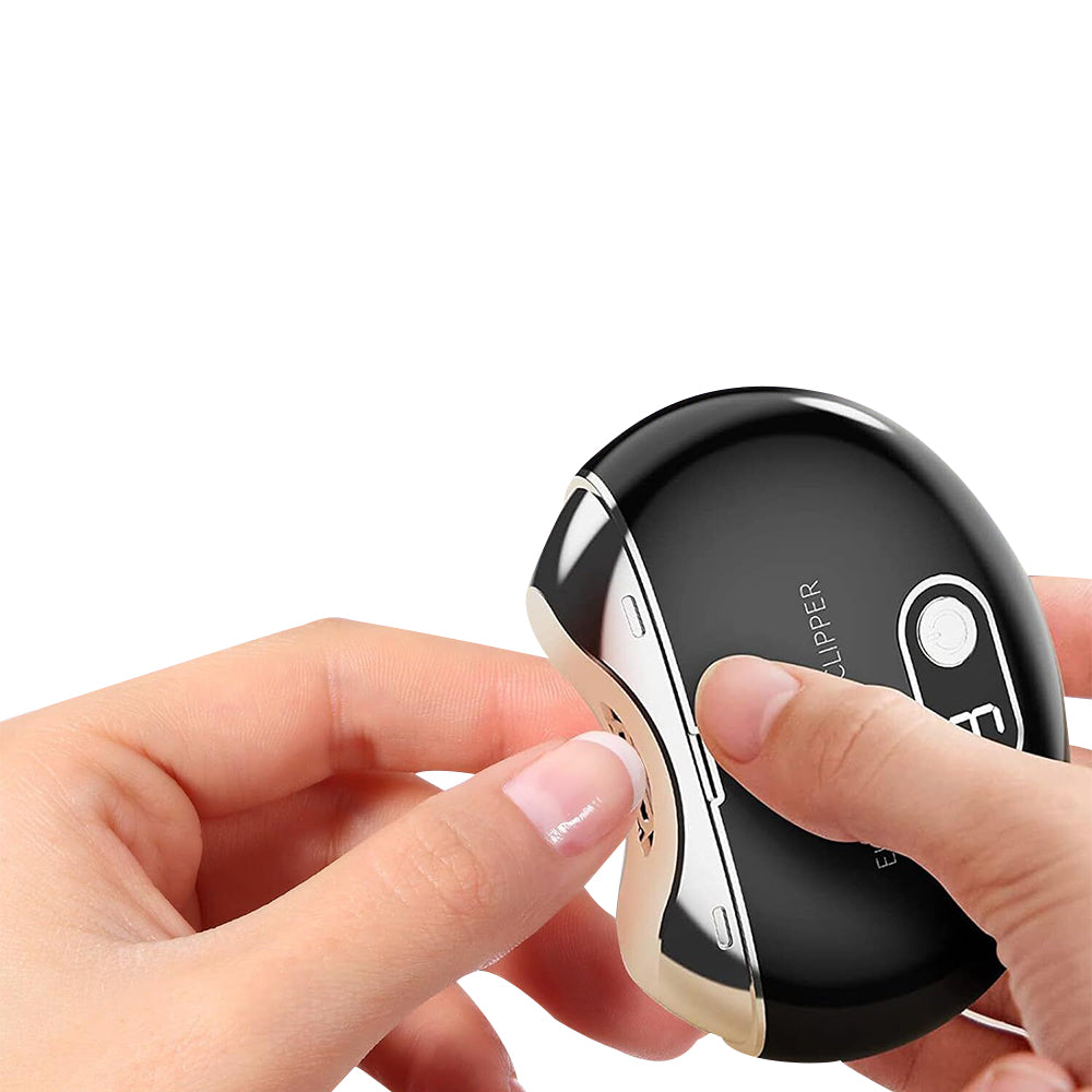 Electric Nail Clipper Rechargeable Nail Trimmer with Built-in Storage and Light Black