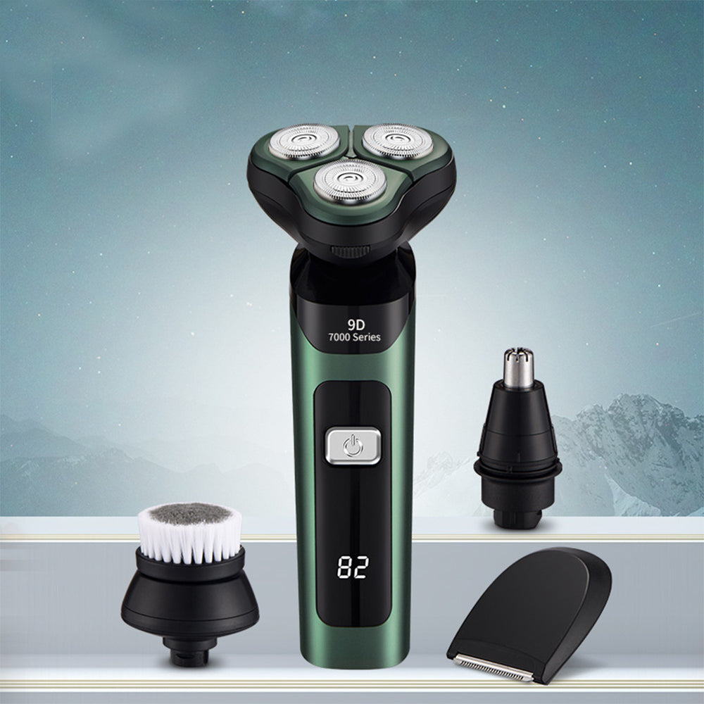 4-in-1 Electric Razor USB Rechargeable Rotary Shaver for Men