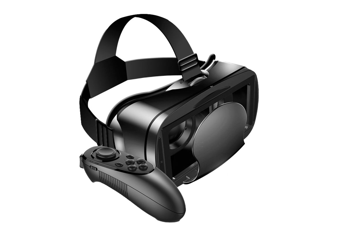 3D VR Glasses Headset Smart Virtual Reality Eyeglasses with Bluetooth Remote Control-Style 1