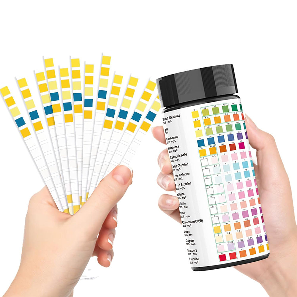 100Pcs 16-in-1 Water Quality Test Strips Water Test Kit for Pool Pond Aquarium Spa Drinking Water