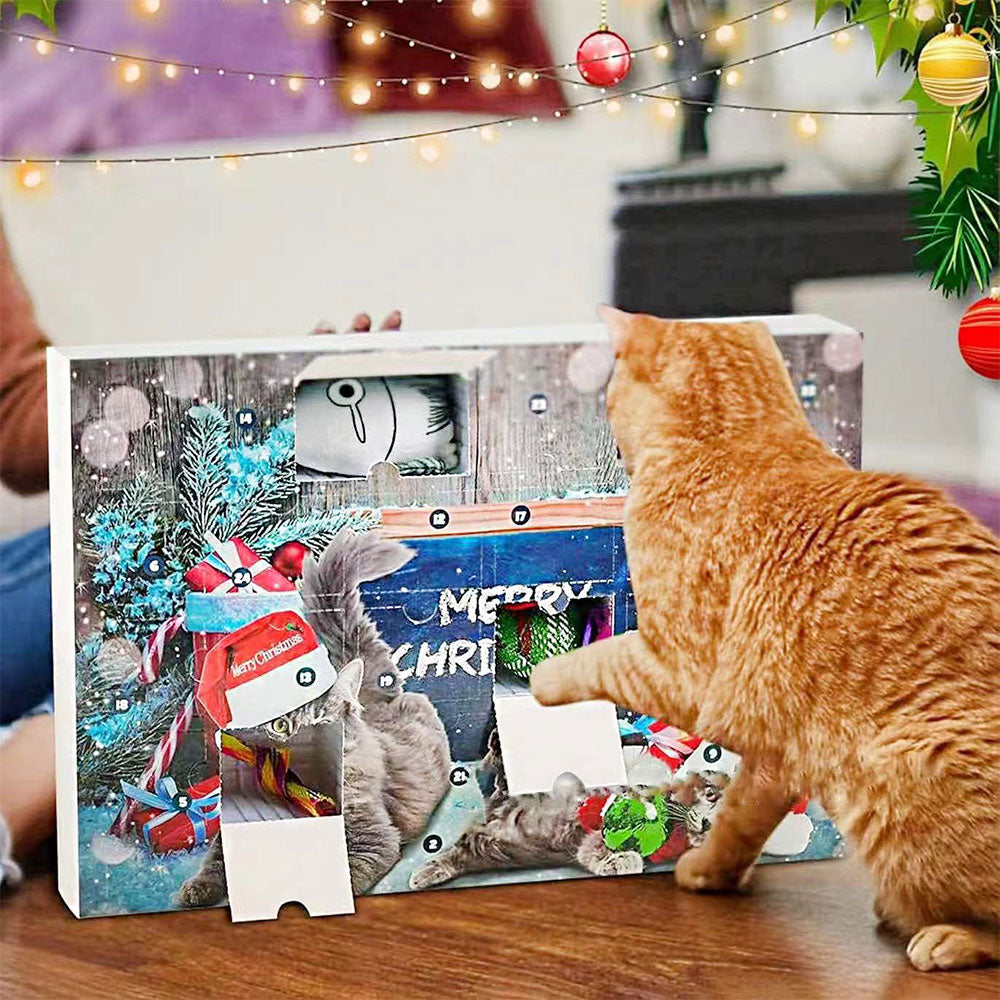 Xmas Cat Toys Advent Calendar 24 DaysChristmas Countdown Calendar for Kitten