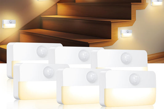 6Pcs Motion Sensor Stair Light Indoor Step Lights for Bedroom Under Cabinet Kitchen