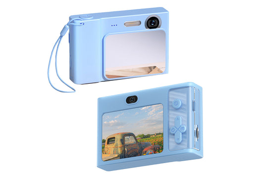 4K Digital Camera 2.4 Inch  1080P 48MP Entry Level Students Camera with 8 Times Zoom Built-in Music Games for Teens Christmas Gift-Blue
