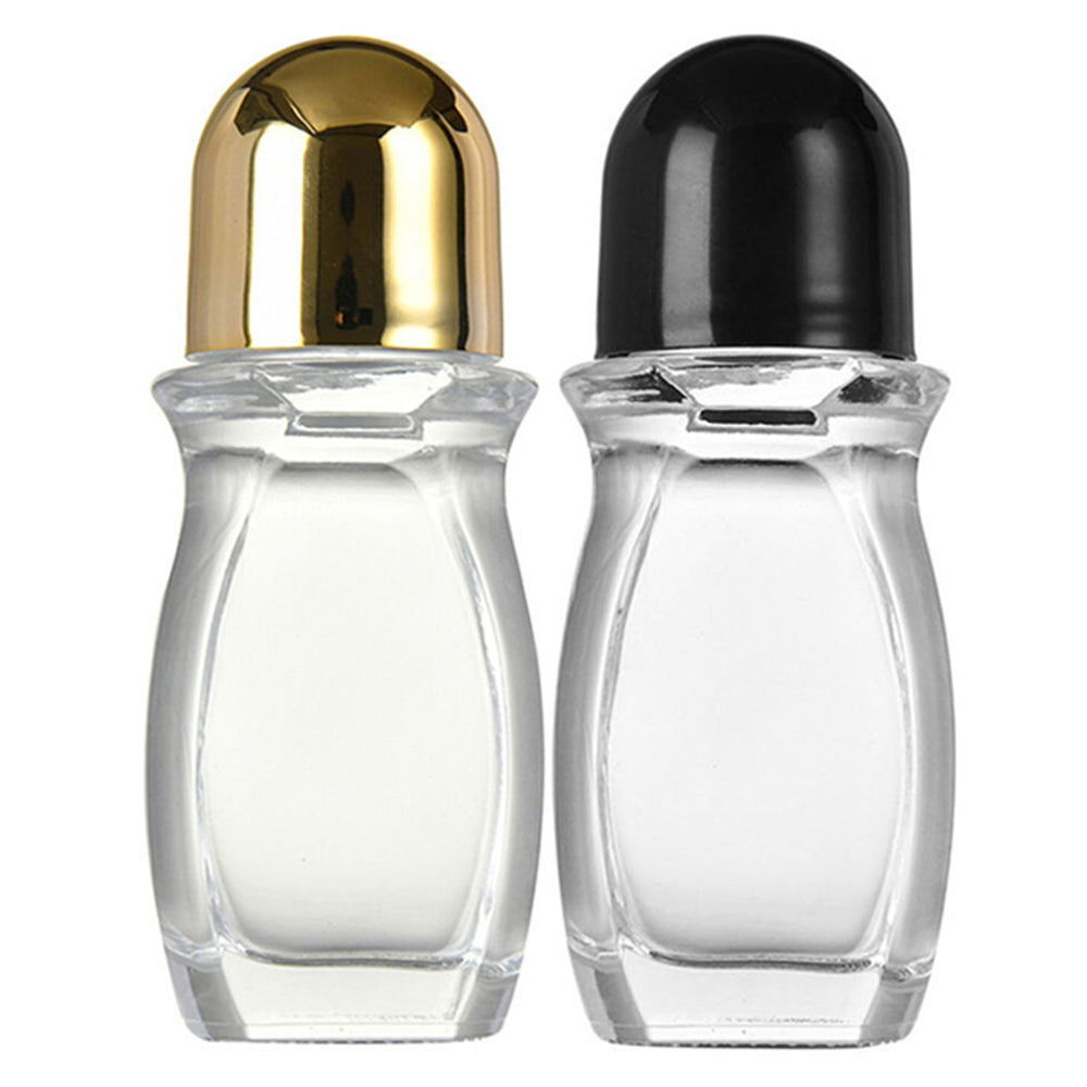 2Pcs Set Empty Roller Bottles Glass Roll On Bottles Containers for Essential Oils Perfume Cosmetics