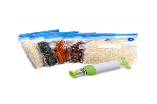 10 pieces 16x22cm reusable food vacuum sealer bag with manual pump