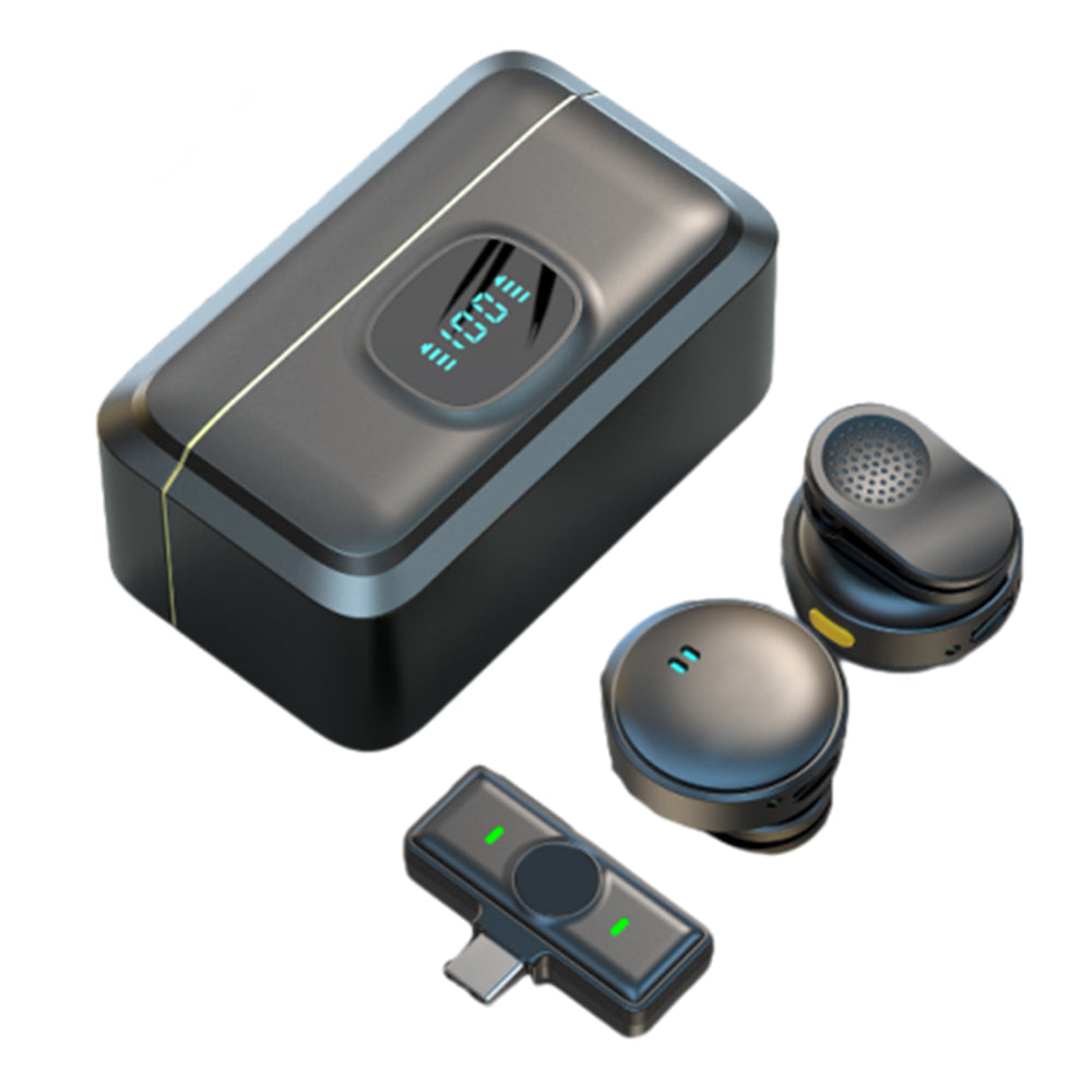 Wireless Lapel Microphone Lavalier Magnetic Mount Mic for Vlog  Streaming Type-C Interface Style