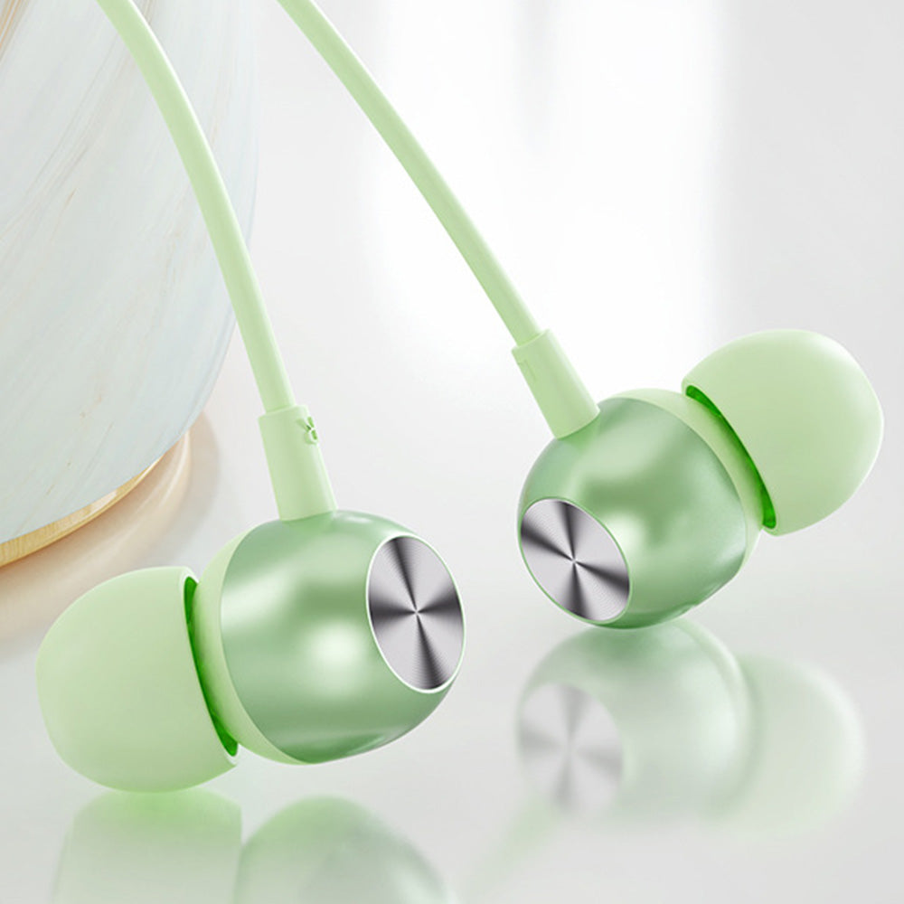 USB-C 3.5MM Wired Headphones In-Ear Earbuds with Microphone Green