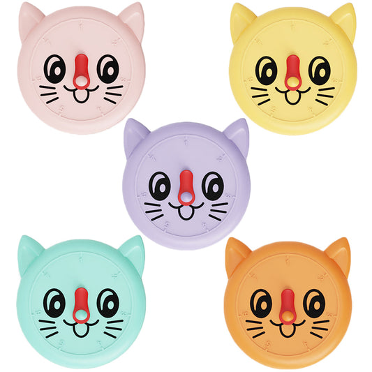 5Pcs Reusable Pet Wet Food Can Covers Silicone Can Lids for Dog Cat Food - Cat Shape