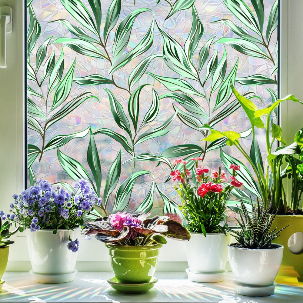 2Pcs Glass Window Privacy Static Cling Frosted Sticker Covering Film Style 1