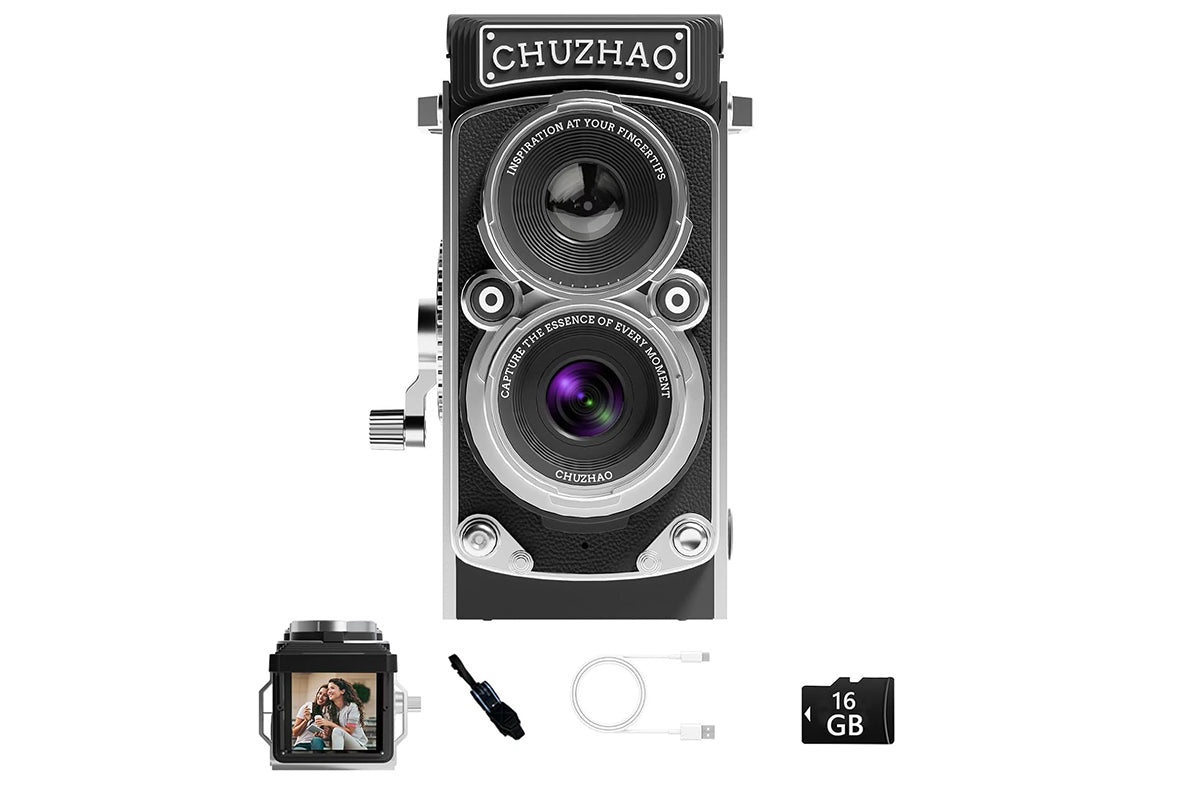 Mini Vintage Digital Camera with 16GB Card Retro Point and Shoot Pocket Camera