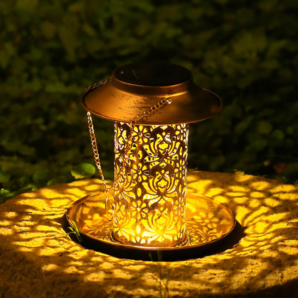 2-in-1 Solar Bird Feeder for Outside Hanging Wild Bird Feeders with Solar Light for Garden Yard Decor