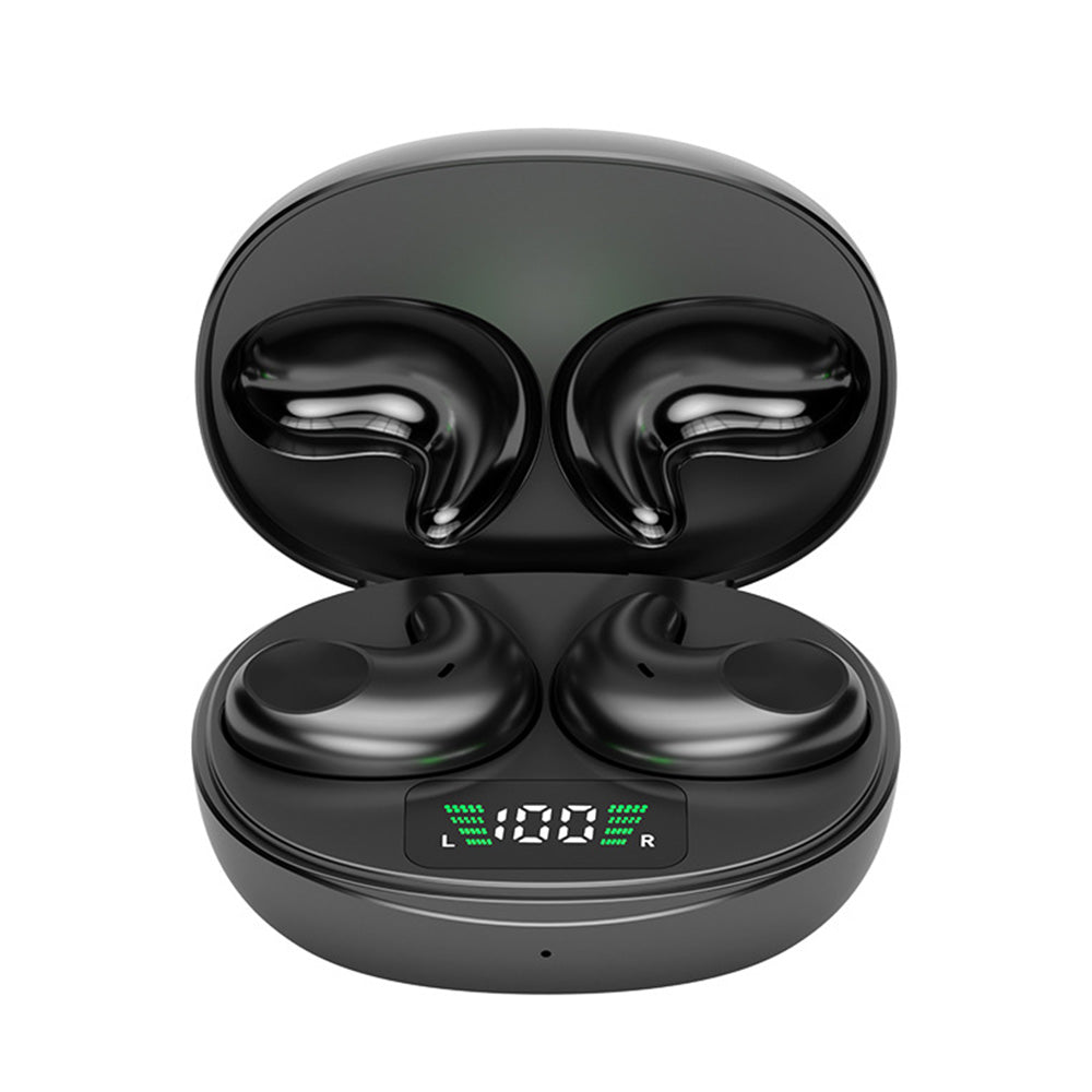 Invisible Wireless Earbuds with Bluetooth 5.3 Headphones for Sports Fitness Workout Black
