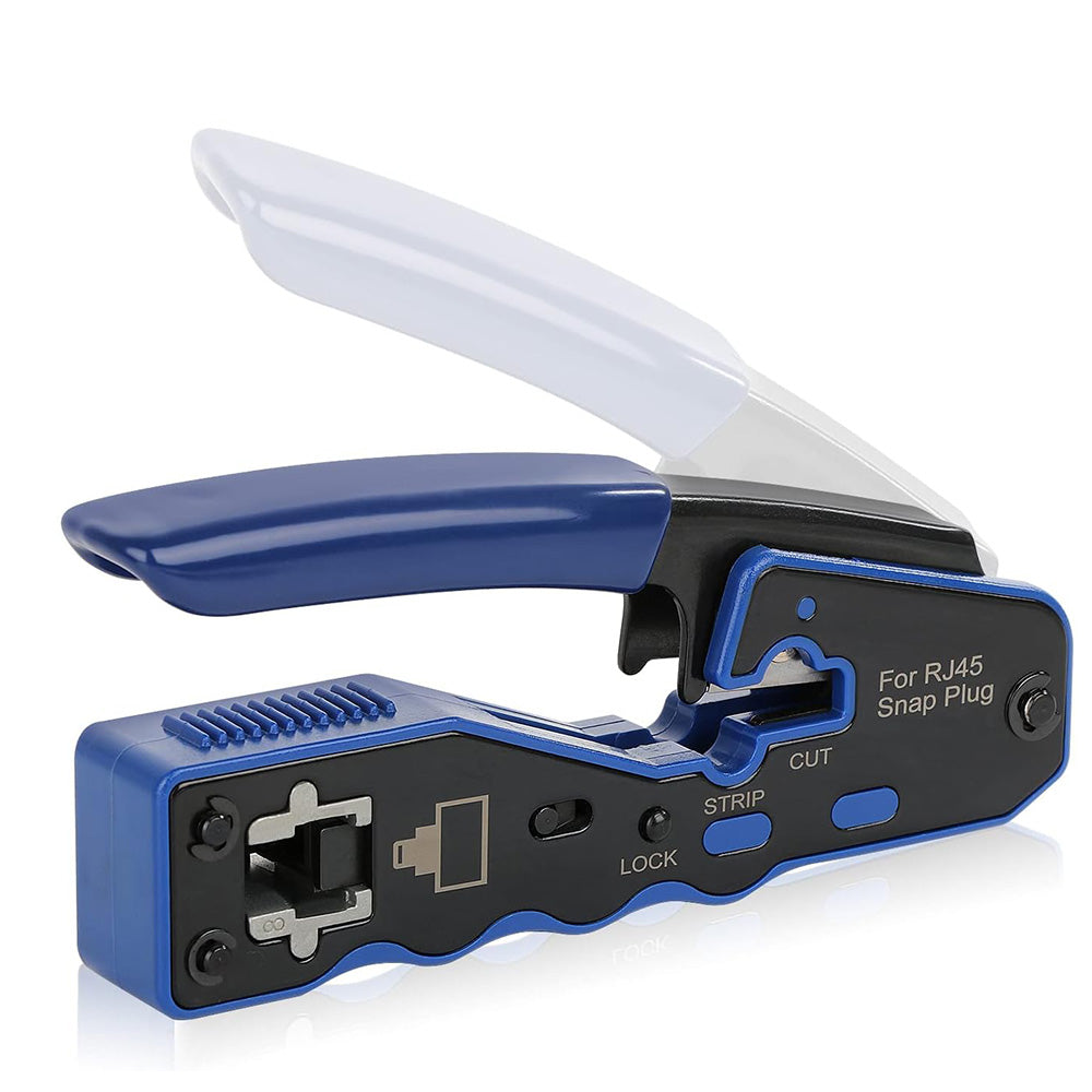 RJ45 Crimp Tool Pass Thru Ethernet Crimper for Cat5e Cat6 Cat6a 8P