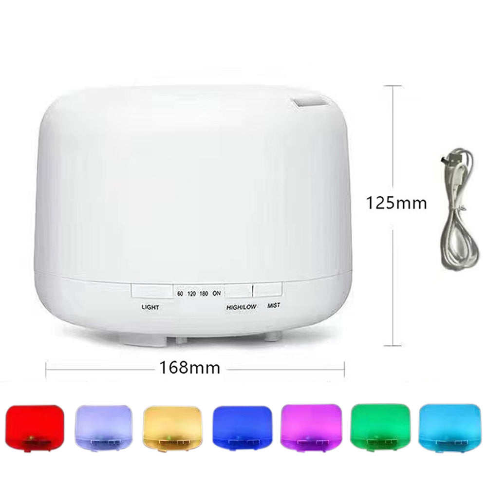 500ML Ultrasonic Aroma Diffuser Colorful LED Essential Oil Air Humidifier Purifier White