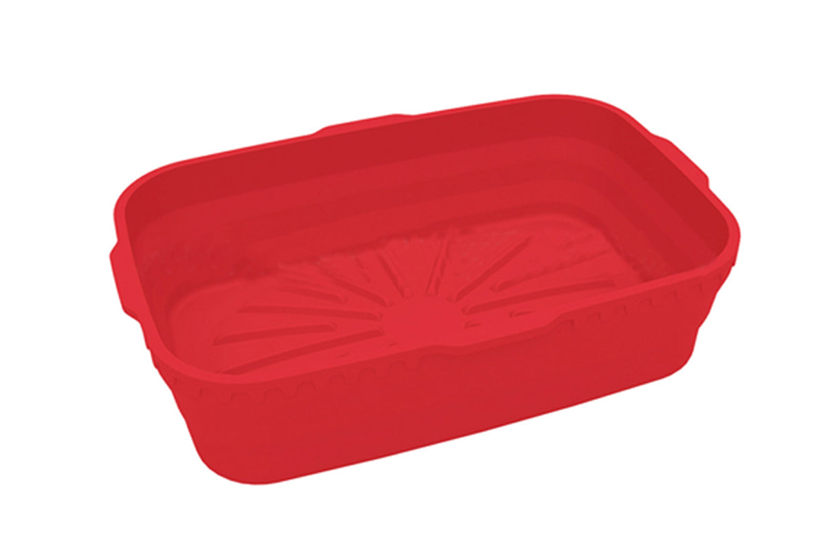 Reusable Baking Air Fryer Silicone Liners Pot Food Grade Airfryer Basket Bowl-Red