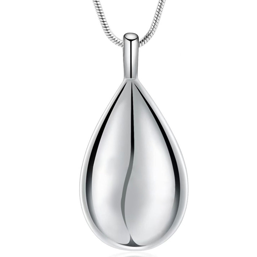 Stainless Steel Teardrop Cremation Pendant �Keepsake Memorial Necklace Sliver
