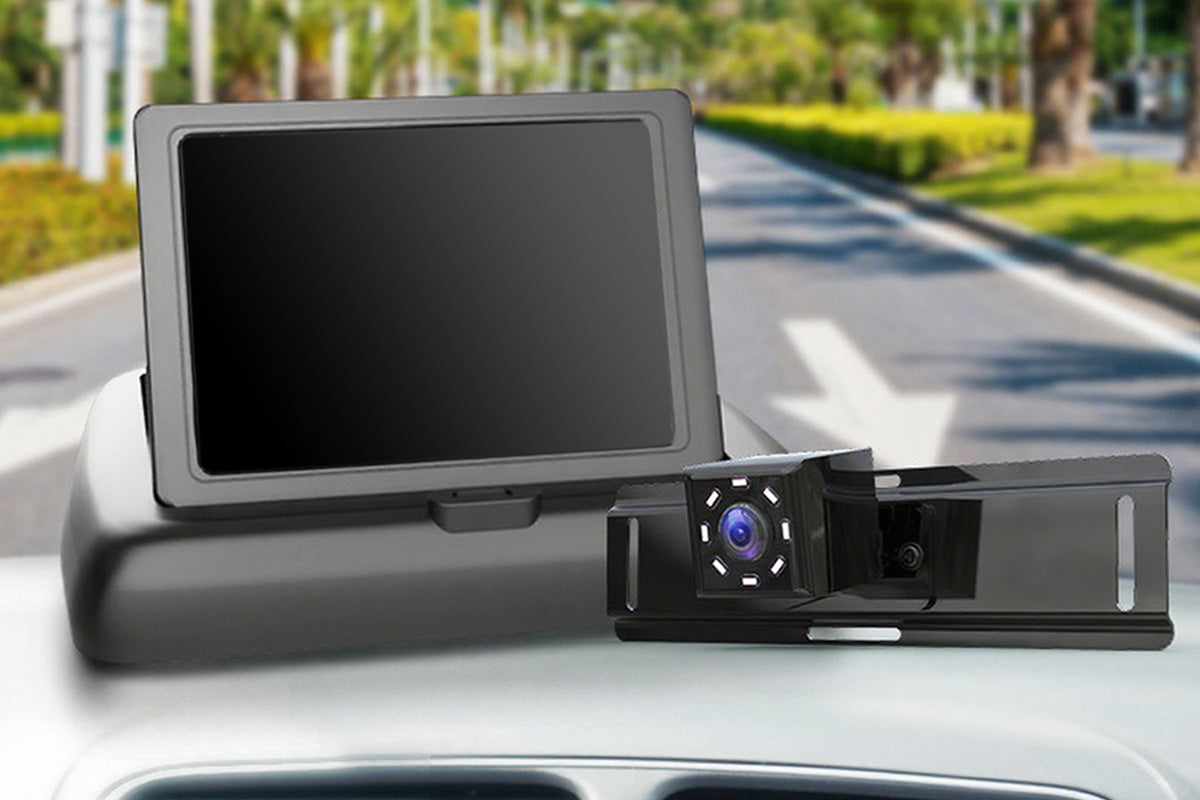 4.3 Inches LCD Monitor Car Reverse Camera Kit Rear View Backup IR Night Vision