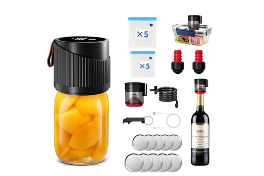 21PCS Electric Mason Jar Vacuum Sealer Kit Food Storage and Preservation Bags