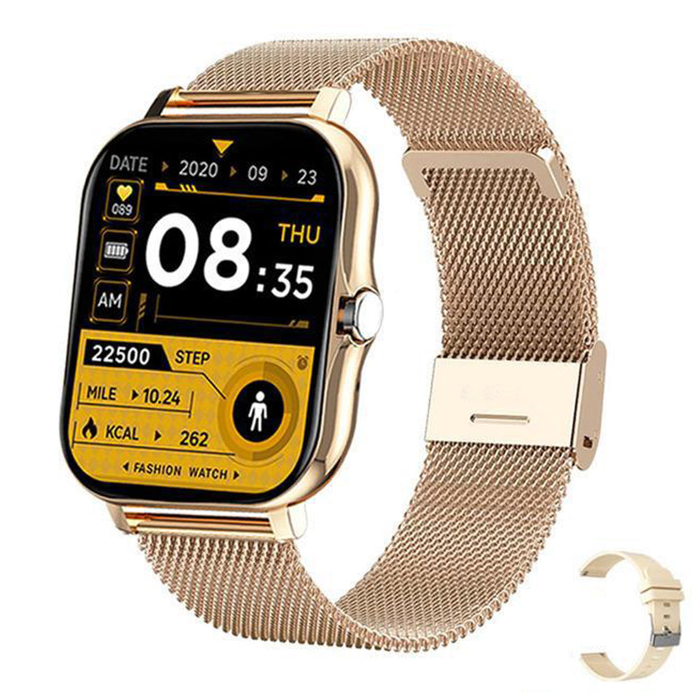 Smart Watch Bluetooth Fitness Tracker Heart Rate Monitoring Sports Watch for Women Men -Gold