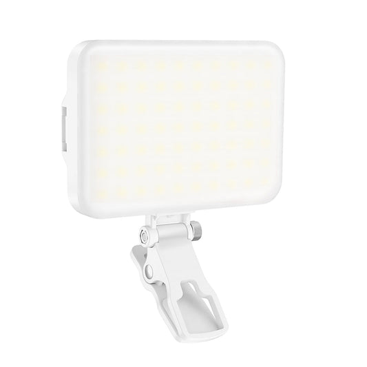 Portable Selfie LED Light Video Conference Lighting with Clip Rechargeable for Vlogs Live Streams White