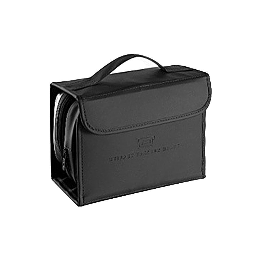 PU Leather Multifunctional Toiletry Bag Hanging Travel Organizer Makeup Cosmetic Case Black