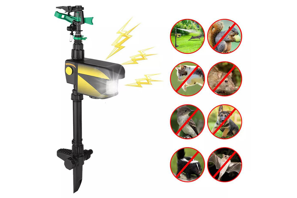 Motion Activated Sprinkler Animal Repellent for Yard Solar Powered Deer Cat and Squirrel Deterrent