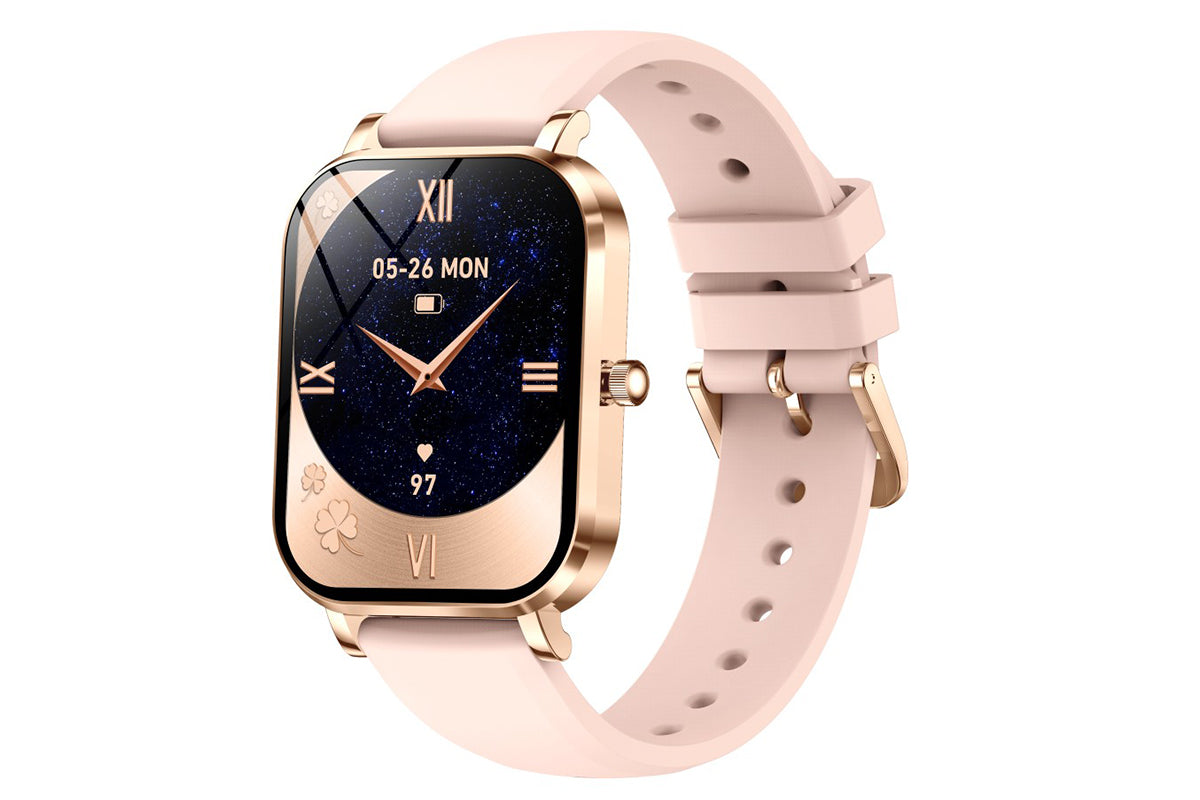 Smart Watch Bluetooth Call Make Calls Musics Fitness Tracker Heart Rate Sleep Monitor -Pink