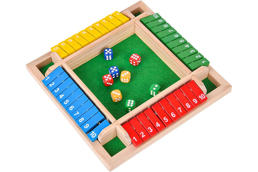 Wooden Shut The Box Dice Game Drinking Dice Toy Family Traditional Game Puzzle Board Game
