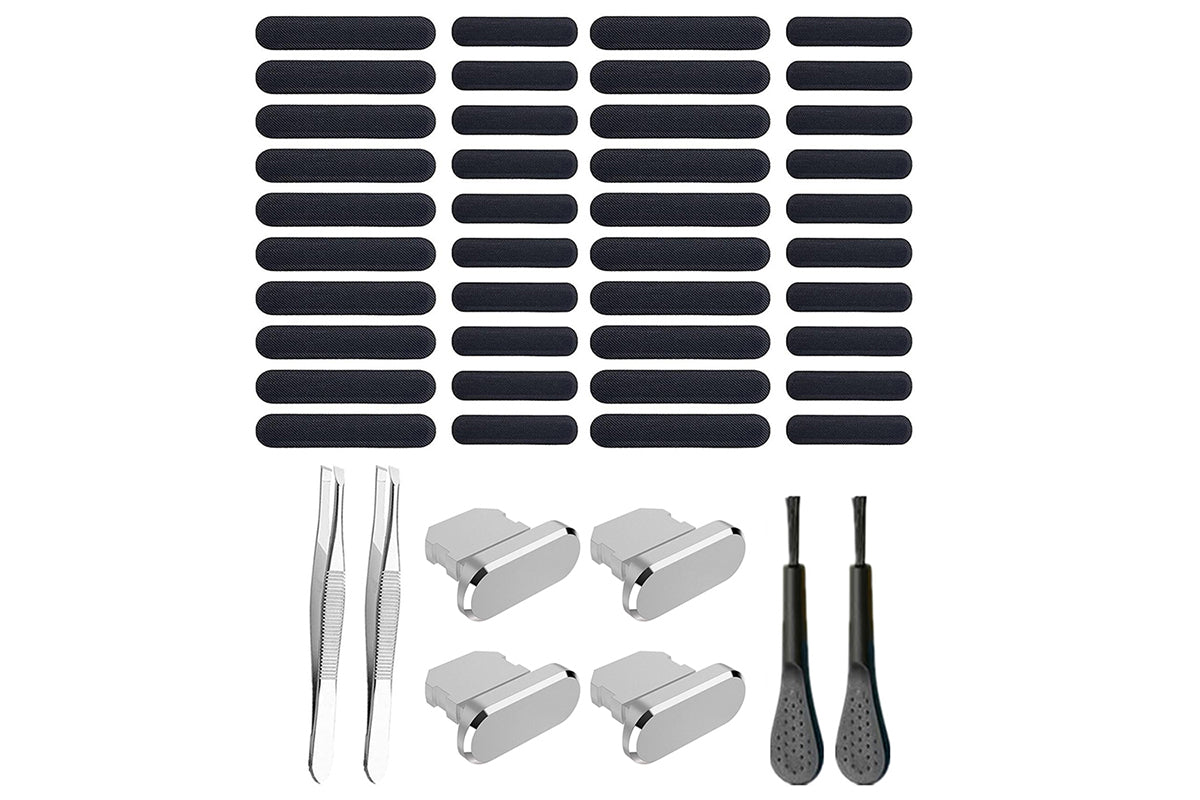 Phone Speaker Dustproof Stickers Protector Kit for iPhone-Black