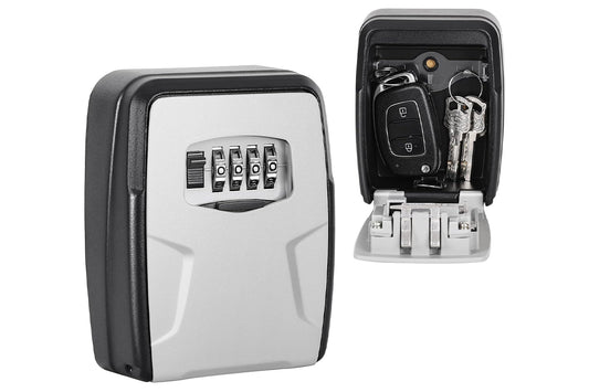 Wall Mount Key Lock Box for Outside House Key Safe Combination Lockbox with Resettable Code