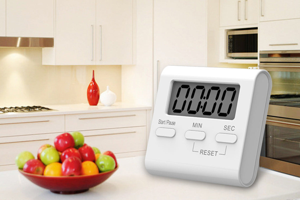 Digital Kitchen Timer with Loud Alarm and LCD Display for Cooking Study and Daily Use