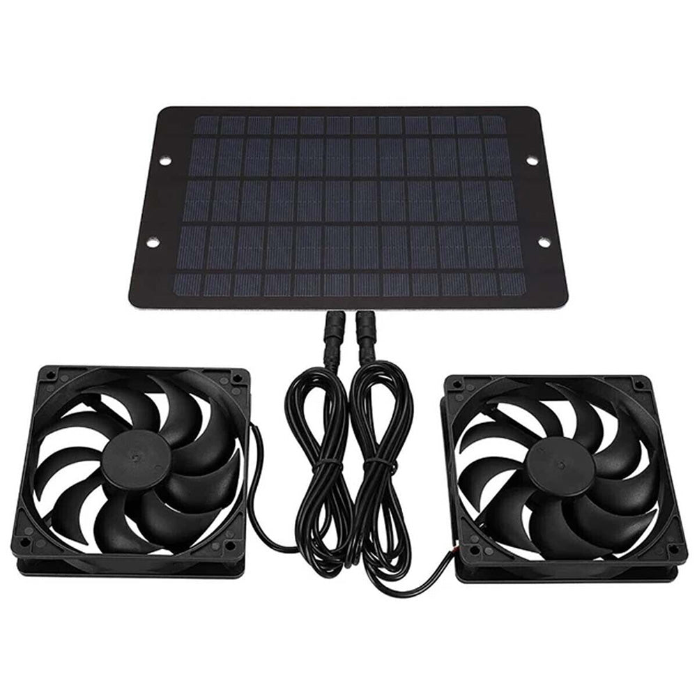 Portable Exhaust Fan Set Solar Panel Powered Ventilator Fan for Outdoor Pet House