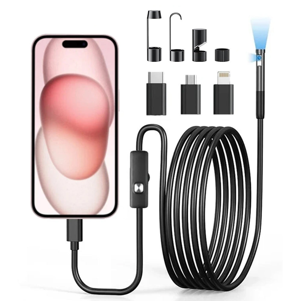 1920P HD Endoscope Camera With Light Borescope Tool and 8 Adjustable LED Lights for Car